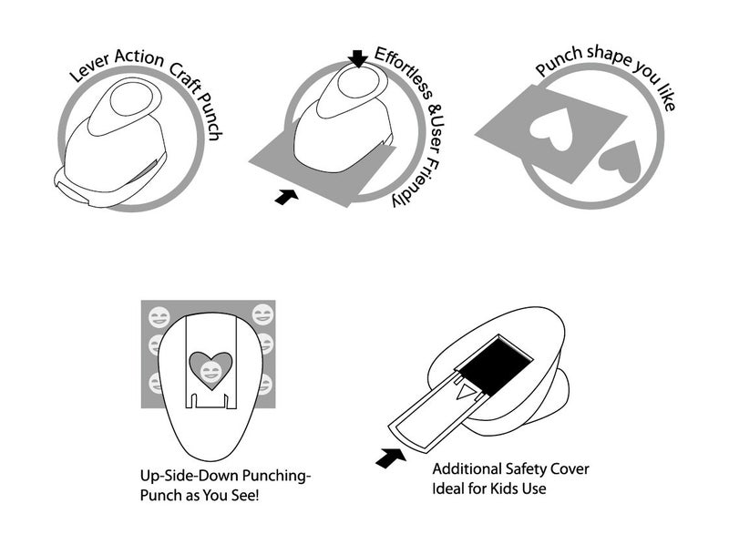 BiraBira Bira Craft 1 inch Wine Glass Lever Action Craft Punch for Paper Crafting Scrapbooking - Image 3